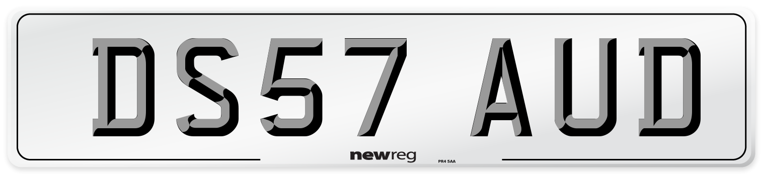 DS57 AUD Number Plate from New Reg